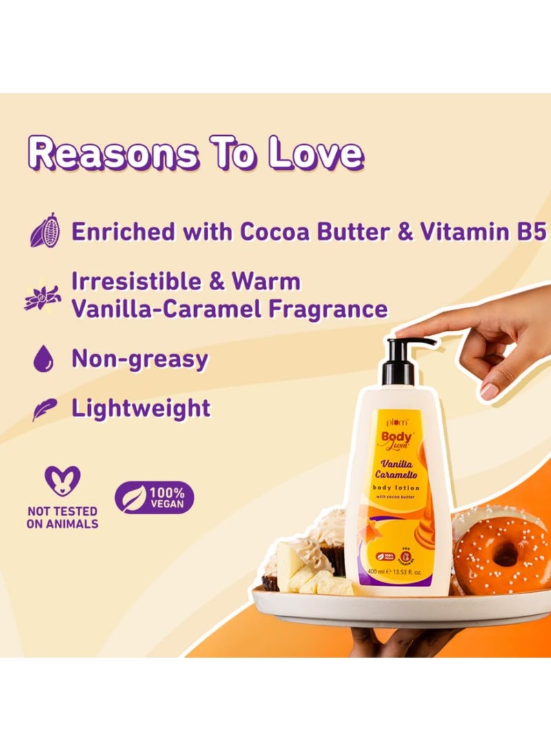 Plum Cocoa Butter & Vitamin B5 for Deep Moisturization | Non-Greasy | Soft & Glowing Skin | for Dry to Very Dry Skin | Warm & Cozy Vanilla Fragrance - 400ml - Image 2