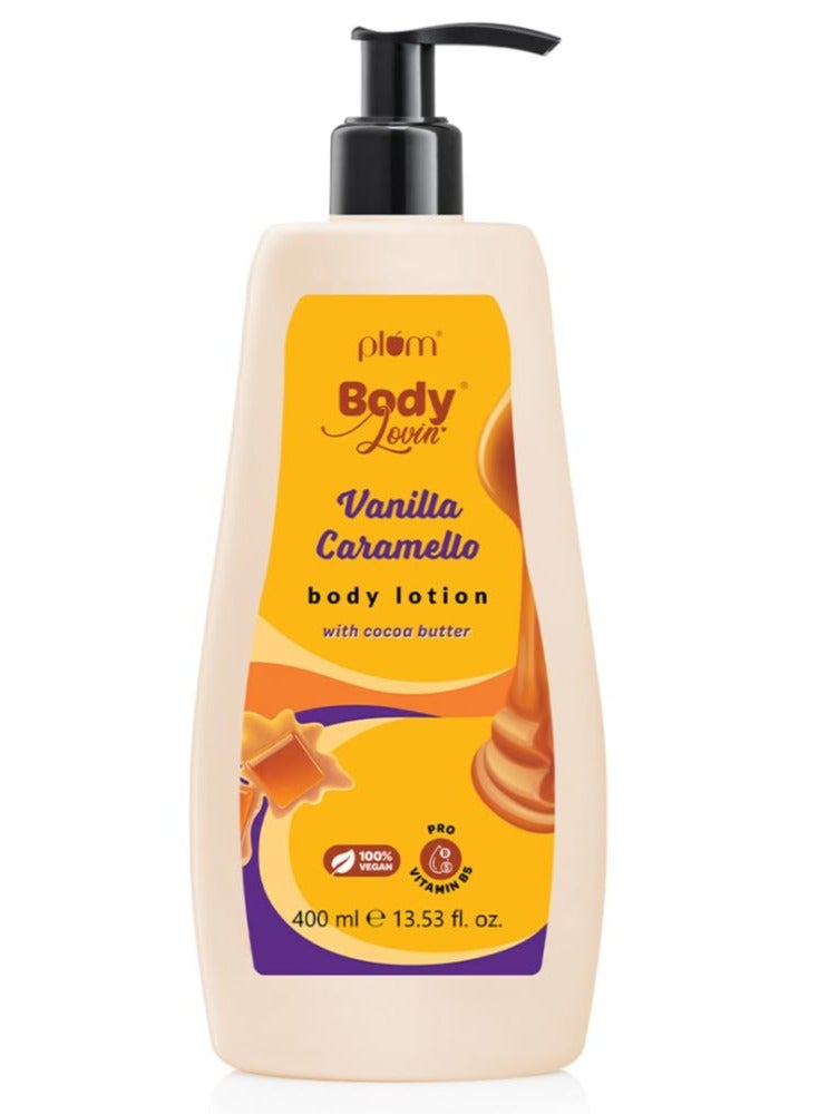 Plum Cocoa Butter & Vitamin B5 for Deep Moisturization | Non-Greasy | Soft & Glowing Skin | for Dry to Very Dry Skin | Warm & Cozy Vanilla Fragrance - 400ml