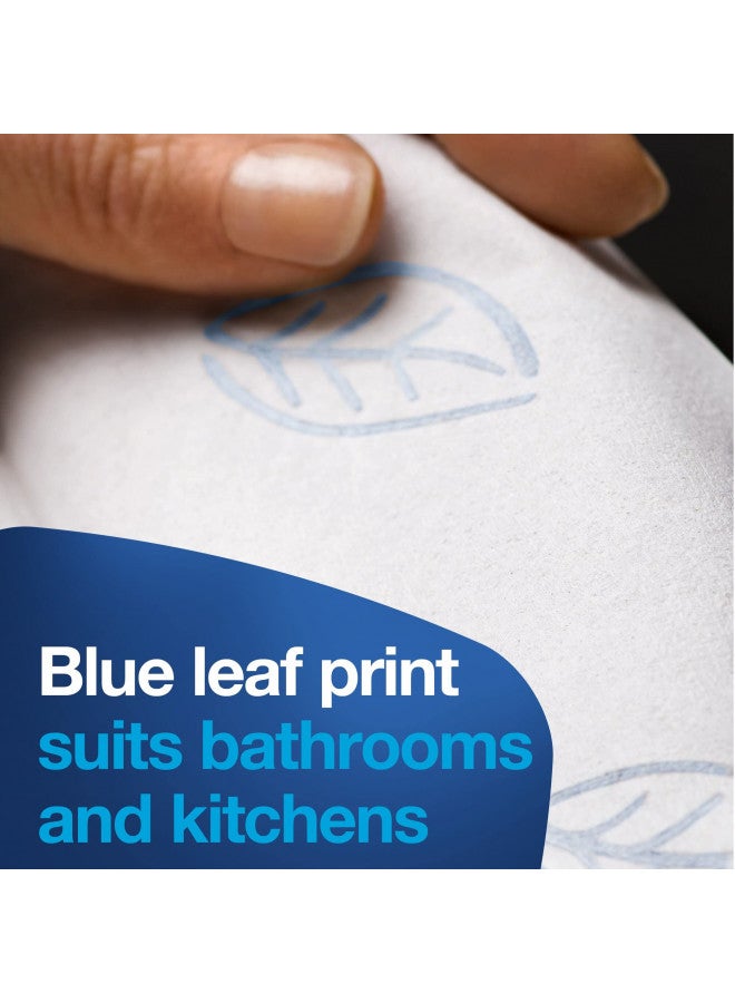 Tork Tork Xpress Soft Multifold Hand Towel White with Blue Leaf Print, Premium Quality, 135 Towels per Pack, 16 Packs, Fits H2 Towel Dispensers  - Image 4