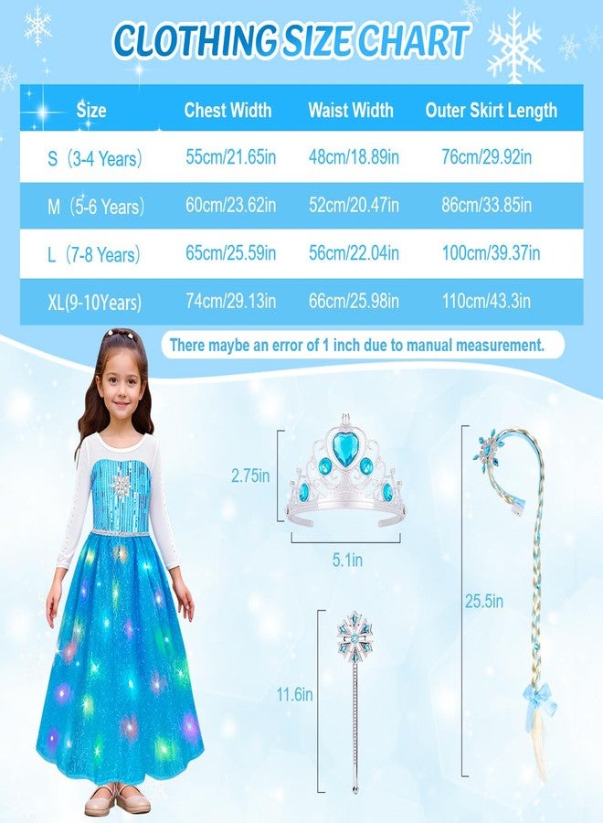 Meland Princess Dress Up for Girls - Light Up Halloween Costume for Girls Age 3-10, Princess Toys for Christmas Birthday Gift(S,3-4 Years) - Image 4