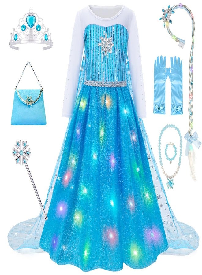 Meland Princess Dress Up for Girls - Light Up Halloween Costume for Girls Age 3-10, Princess Toys for Christmas Birthday Gift(S,3-4 Years) - Image 1
