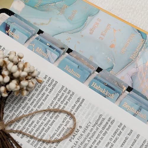 UPAFEXXI-Laminated Bible Tabs (Gold Foil Embossed Lettering), Bible Tabs for Women and Men, Reposition Large Print Stickers, Easy to Read and Apply, 80 Chapters Labels for Easy Navigation(Blue) - Image 3