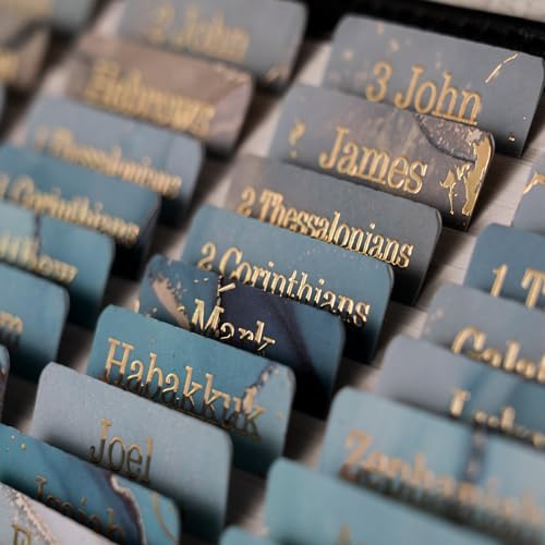 UPAFEXXI-Laminated Bible Tabs (Gold Foil Embossed Lettering), Bible Tabs for Women and Men, Reposition Large Print Stickers, Easy to Read and Apply, 80 Chapters Labels for Easy Navigation(Blue) - Image 5