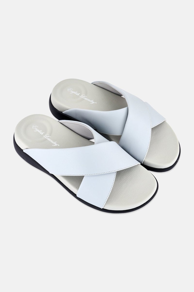 English Laundry Men Slip On Arabic Sandals, Light Grey - Image 2