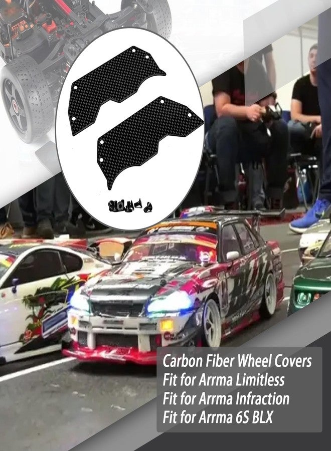 XTPTFABS 2PCS Car-Bon Fiber Air Dam Diffuser/Wheel Covers Ti2154218 Compatible with Arrma Limitless/Infraction 6s BLX - Image 2