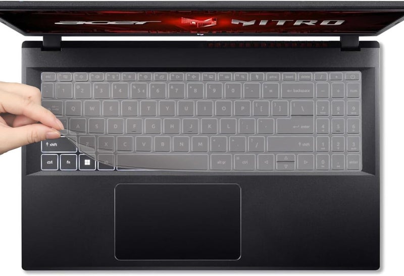 Raya غطاء لوحة مفاتيح سيليكون لأجهزة Acer Nitro V 15 (ANV15-41 / ANV15-51 / ANV15-52) و Acer Aspire 5 (A515-57G / A515-58GM) و Acer Nitro Lite 16 (NL16-71G) لأجهزة الألعاب (TPU شفاف) - Image 1