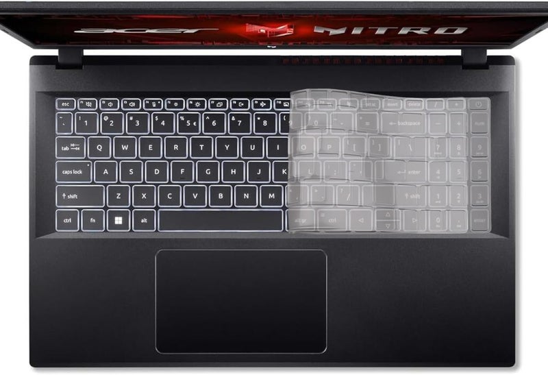 Raya غطاء لوحة مفاتيح سيليكون لأجهزة Acer Nitro V 15 (ANV15-41 / ANV15-51 / ANV15-52) و Acer Aspire 5 (A515-57G / A515-58GM) و Acer Nitro Lite 16 (NL16-71G) لأجهزة الألعاب (TPU شفاف) - Image 3