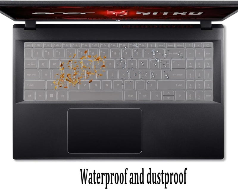 Raya غطاء لوحة مفاتيح سيليكون لأجهزة Acer Nitro V 15 (ANV15-41 / ANV15-51 / ANV15-52) و Acer Aspire 5 (A515-57G / A515-58GM) و Acer Nitro Lite 16 (NL16-71G) لأجهزة الألعاب (TPU شفاف) - Image 5