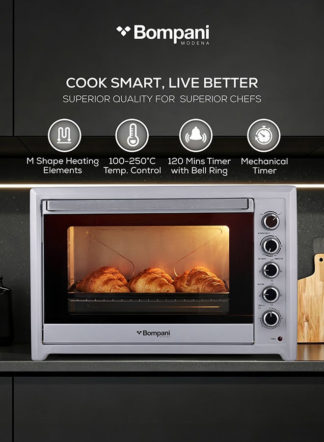 Bompani 100L Electric Oven with Rotisserie & Convection 2800W Large Capacity Oven, Double Glass Door, 120-Min Timer, Adjustable Thermostat – (1 Year Warranty) 100 L 2800 W BEO120I grey - Image 3