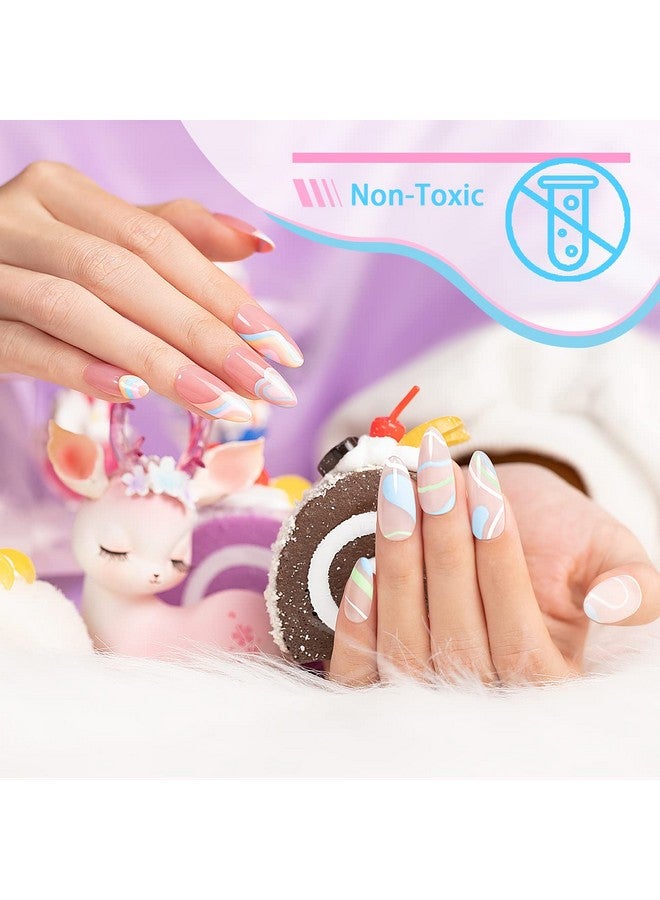 RARJSM Nail Art Gel Liner Painting Polish Set12 Pastel Colors Spring Summer Collectionpainted Gel Nail Polish Set Build In Thin Brush Soak Off Curing Requires Salon Diy Nail Design Line Art Gel 8Ml - Image 4