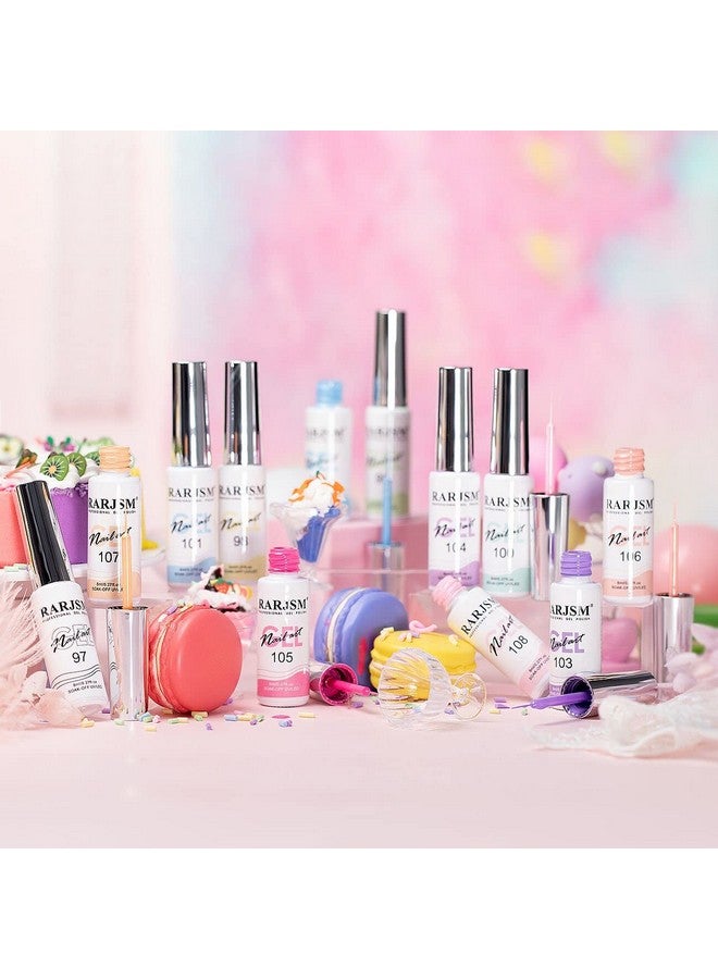 RARJSM Nail Art Gel Liner Painting Polish Set12 Pastel Colors Spring Summer Collectionpainted Gel Nail Polish Set Build In Thin Brush Soak Off Curing Requires Salon Diy Nail Design Line Art Gel 8Ml - Image 3