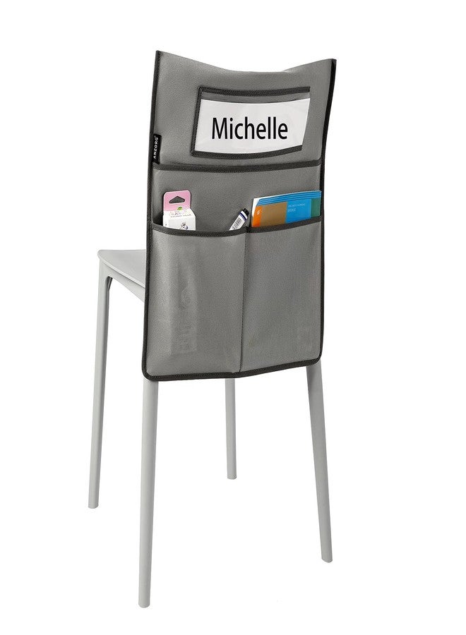 ANZORG Chairback Buddy Pocket Chart Back of Chair Organizer for Classroom with Name Tag Pocket (GREY-1 PACK) - Image 1