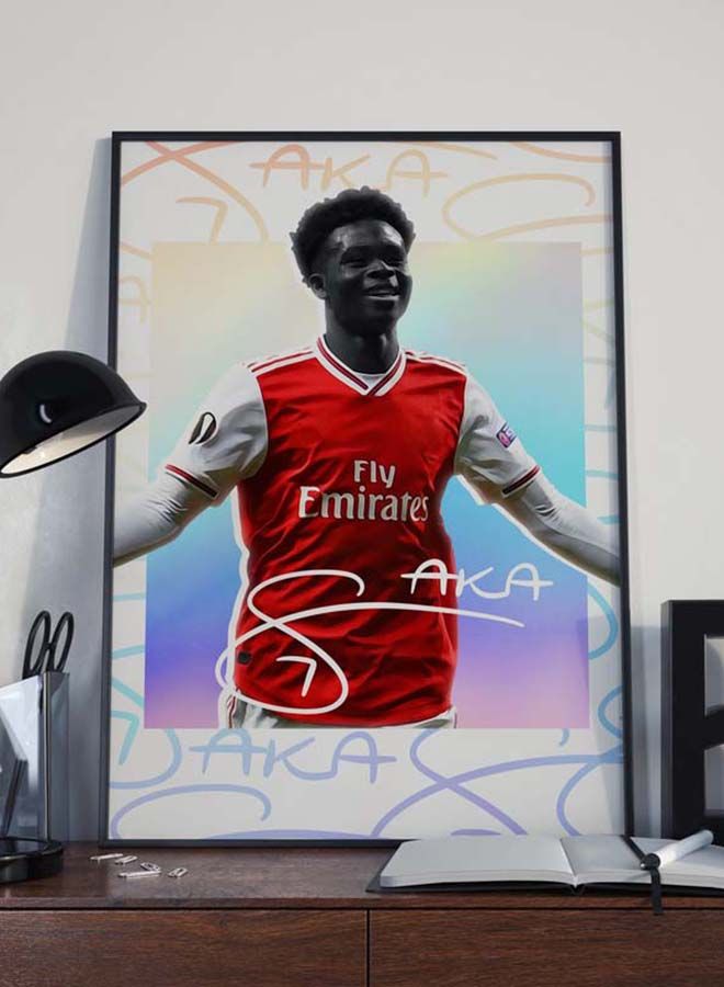 Boomah Accessories Bukayo Saka Arsenal Poster With Frame 50x40 cm