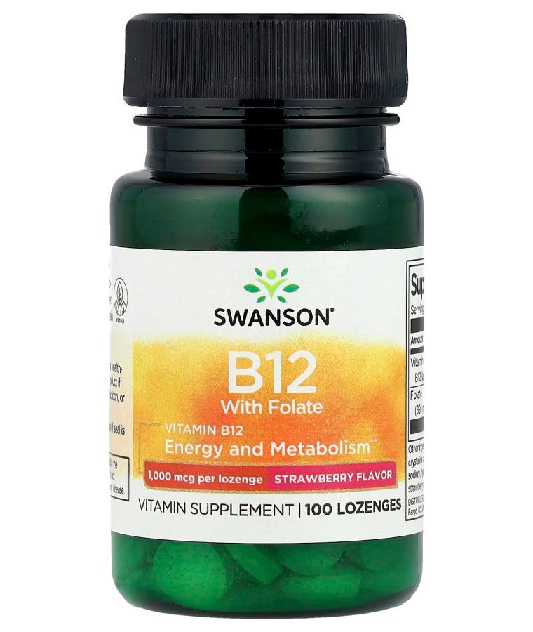 Vitamin B12 with Folate Strawberry 100 Lozenges