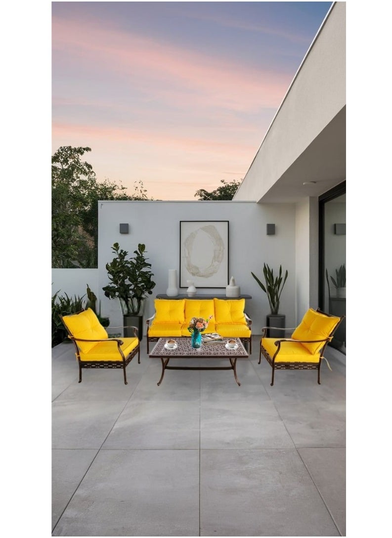 Schondor Furniture Philadelphia Sofa Set | 5 Seaters |Outdoor Furniture | Outdoor Dining Set | Tables & Chairs | Made in Aluminum Cast | Patio | Garden | Backyards | Perfect for Any Outdoor Space  - Image 1