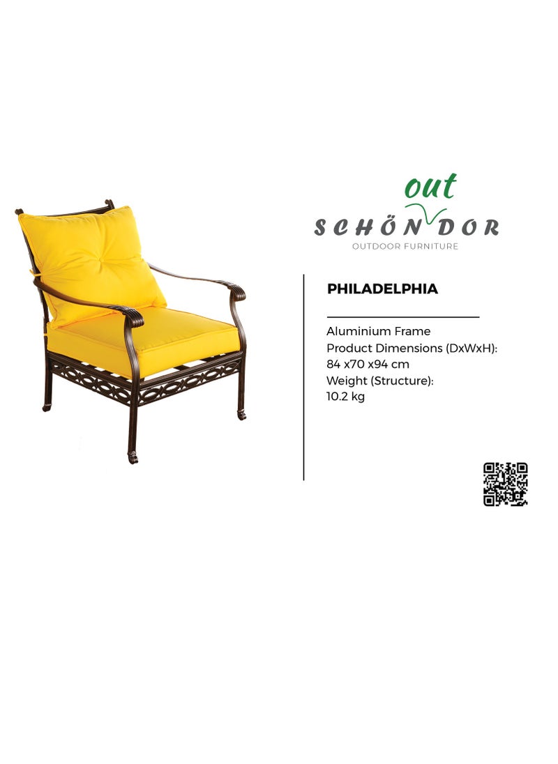 Schondor Furniture Philadelphia Sofa Set | 5 Seaters |Outdoor Furniture | Outdoor Dining Set | Tables & Chairs | Made in Aluminum Cast | Patio | Garden | Backyards | Perfect for Any Outdoor Space  - Image 5