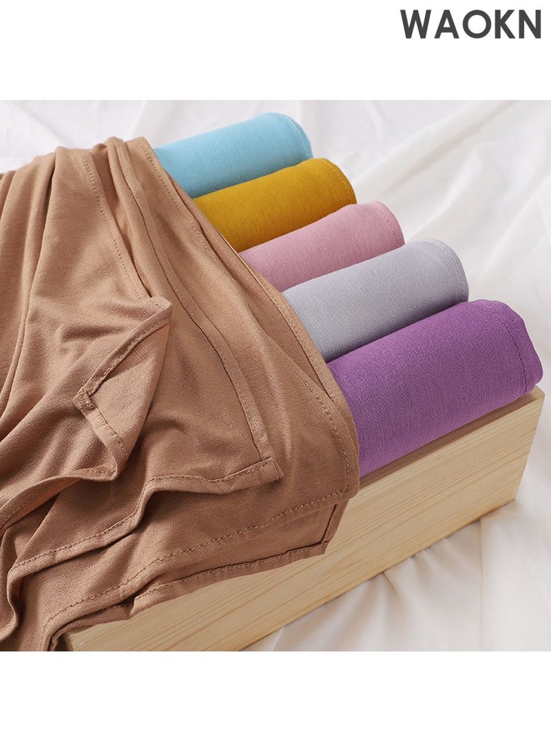 WAOKN New Style Women Mercerized Cotton Jersey Headscarf Cross-tie Convenient Hijab Muslim Headwear Comfortsoft Hair Protection Hijab Wearable Traditional Slip-On Pre-Tied Head Scarves  Wear Long Hijab for All Seasons - Image 4