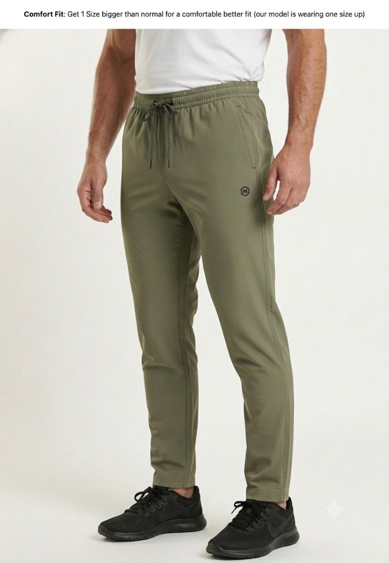 بريما إيس رجالي Joggers عشاق الجيم بريميوم Olive Green - Image 3