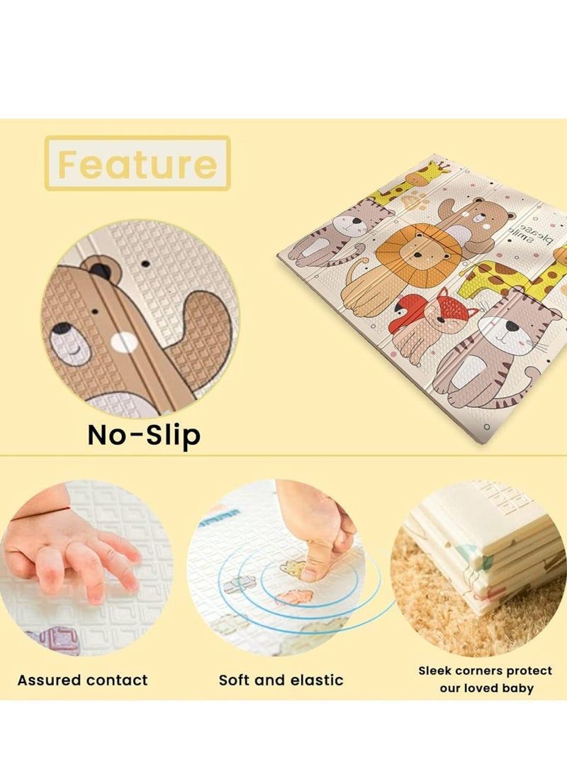 Loquat Foldable Waterproof Playmat Baby Crawling Mat- Extra Large Baby Activity Mat for Indoor  Outdoor Use (78x70 Inch) - Image 3
