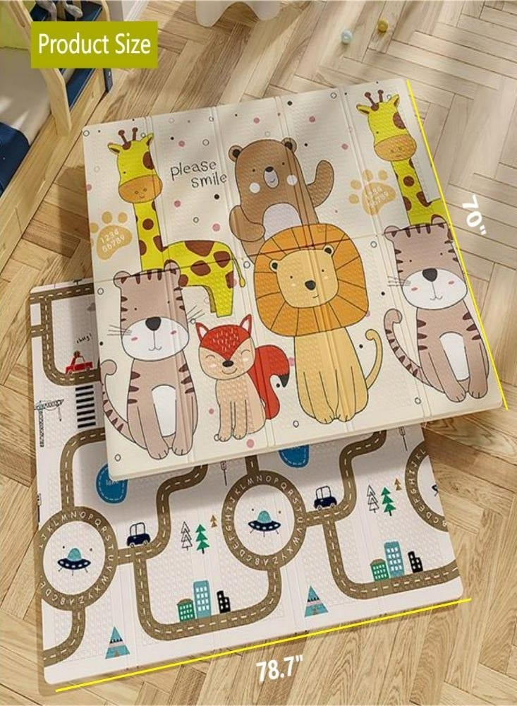 Loquat Foldable Waterproof Playmat Baby Crawling Mat- Extra Large Baby Activity Mat for Indoor  Outdoor Use (78x70 Inch) - Image 2
