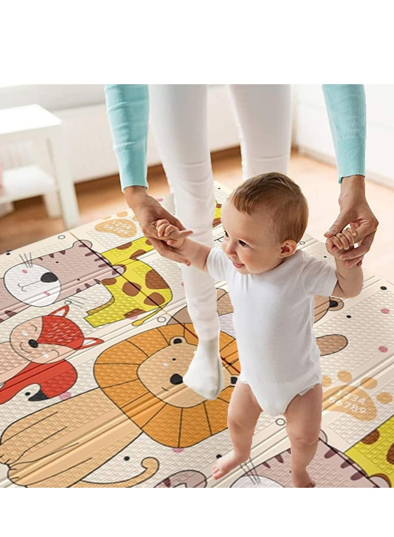 Loquat Foldable Waterproof Playmat Baby Crawling Mat- Extra Large Baby Activity Mat for Indoor  Outdoor Use (78x70 Inch) - Image 4