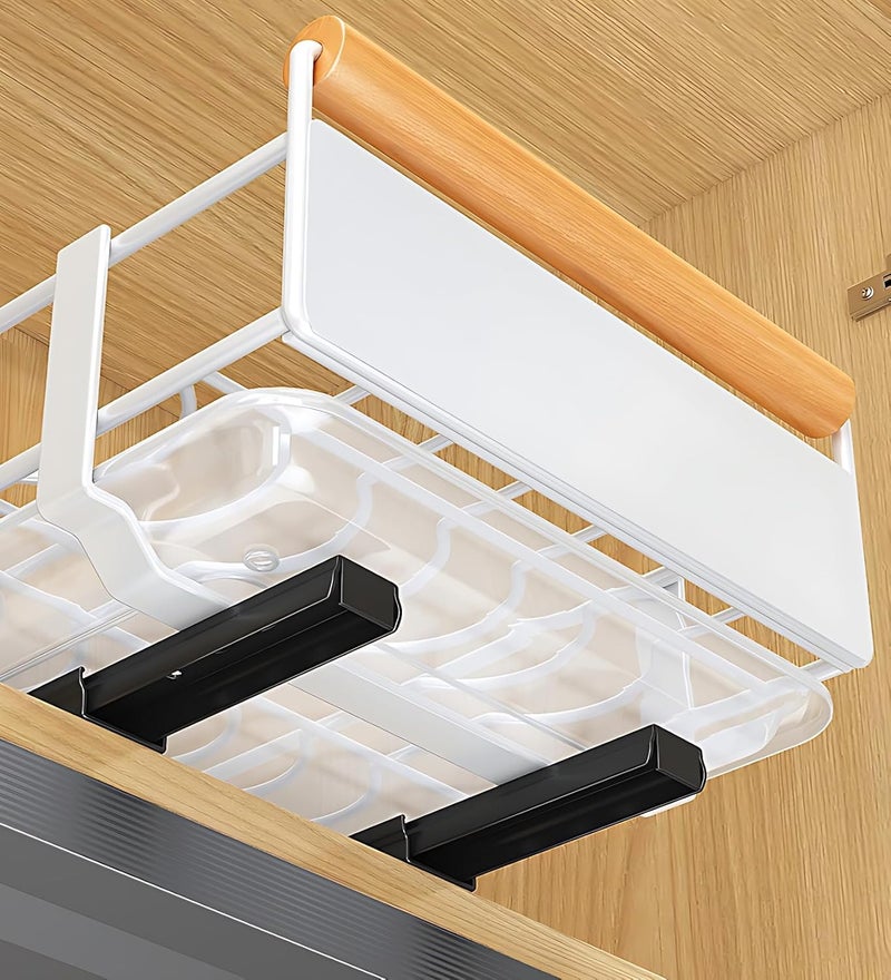 ZSIGNS ZSIGNS Pull Out Cabinet Organizer with Dish Storage Rack Large Capacity Pantry Shelves for Kitchen Heavy Duty Detachable Drainage Plate Adhesive Rail Slide Out Design  - Image 5