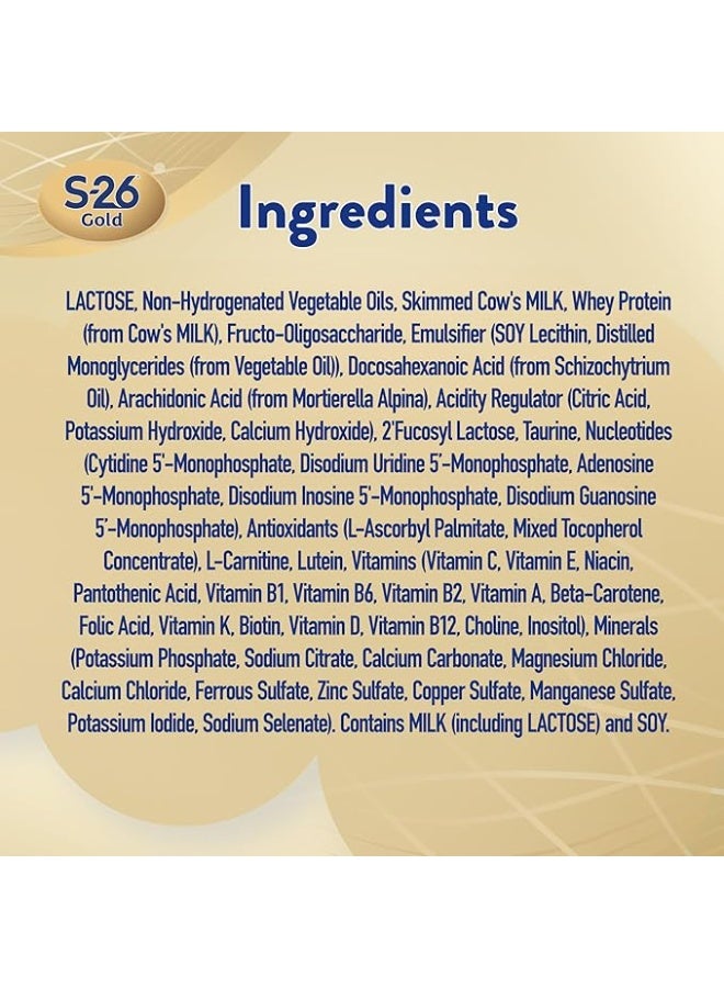 S.26 تركيبة حليب الأطفال جولد المرحلة الثانية من عمر 6 إلى 12 شهرًا 900 جرام - Image 2