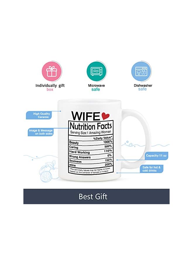 S-TOP Husband and Wife Nutrition Facts Mugs - Couple Coffee Set for Valentine's Day, Anniversary, Wedding - His and Her 11Oz Novelty Gift - Image 4