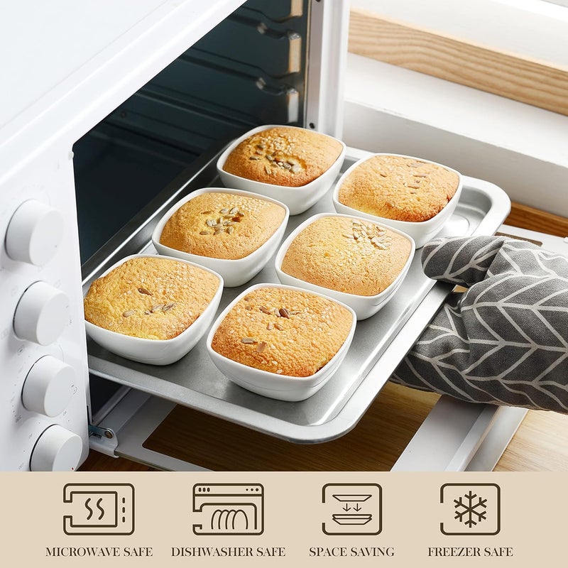 MALACASA 5 oz Porcelain Dip Bowls Set 12 Pack Small Ramekins Dipping Sauce Dishes Stackable Tiny Ramekins for Pudding Souffle Brulee Dessert Snack Charcuterie Boards accessories Oven Safe - Image 5