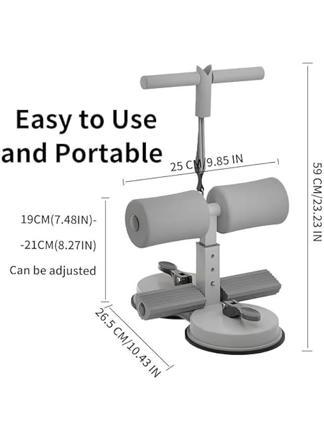 Sit Up Bar,Portable Adjustable Sit Up Floor Holder with 2 Strong Suction Cups and 1 Resistance Band,Situp Bar Assistance Device for Ab Workouts,Sit-Ups & Core Exercises,Home Office Gym - Image 4