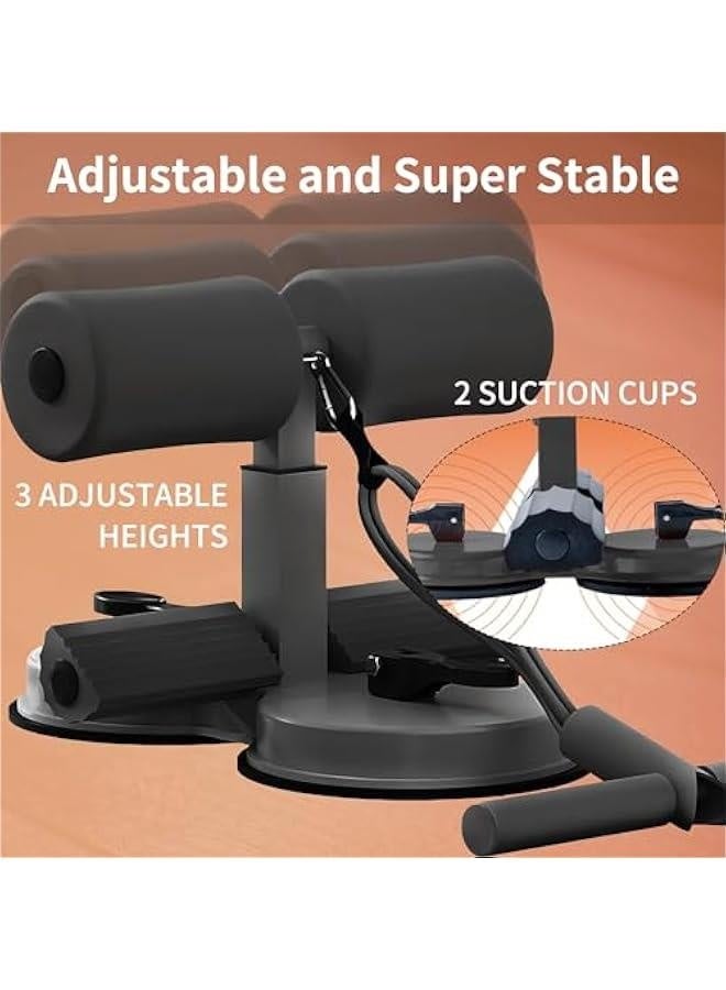 Sit Up Bar,Portable Adjustable Sit Up Floor Holder with 2 Strong Suction Cups and 1 Resistance Band,Situp Bar Assistance Device for Ab Workouts,Sit-Ups & Core Exercises,Home Office Gym - Image 5