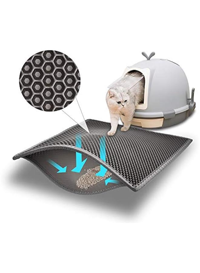 Generic Cat Litter Mat Double Layer Waterproof Urine Proof Trapping Mat 1 Pack (Gray, 24x15 Inch (Pack of 1))  - Image 1