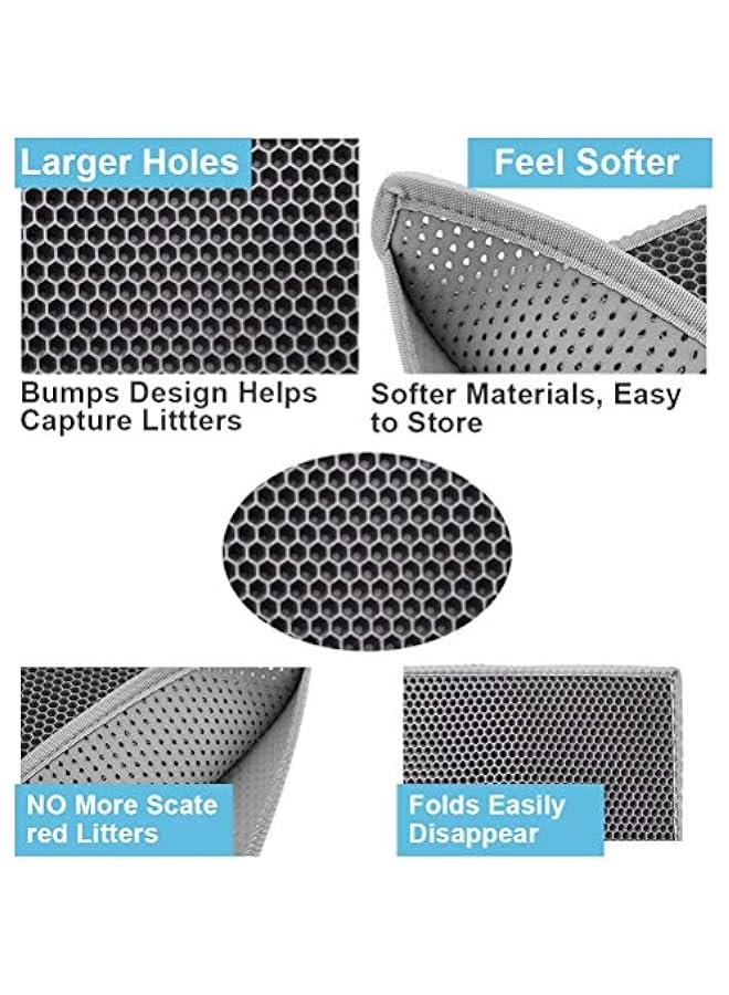 Generic Cat Litter Mat Double Layer Waterproof Urine Proof Trapping Mat 1 Pack (Gray, 24x15 Inch (Pack of 1))  - Image 4