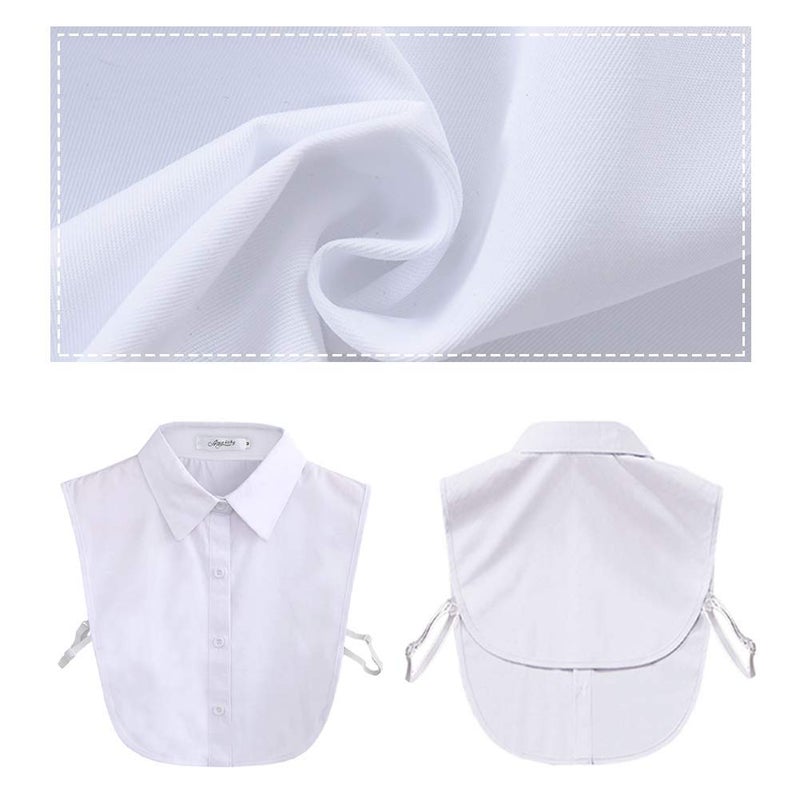 Joyci Men's Business Fake Collar Pure Cotton Dickey Collar Solid Color (White) - Image 2