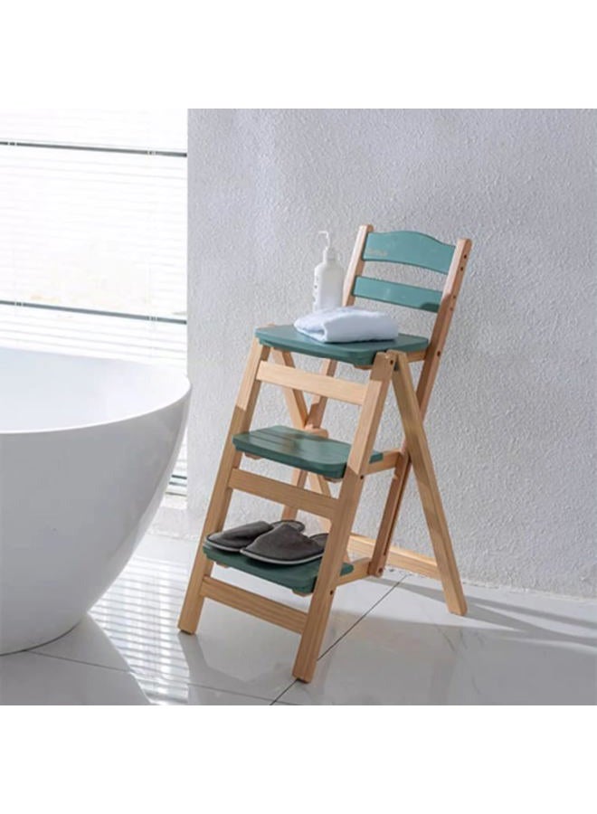 CDDUOLA Folding 3 Tier Step Ladder (Color : Green, Size : 15.7x21.5x34.6in) - Image 1