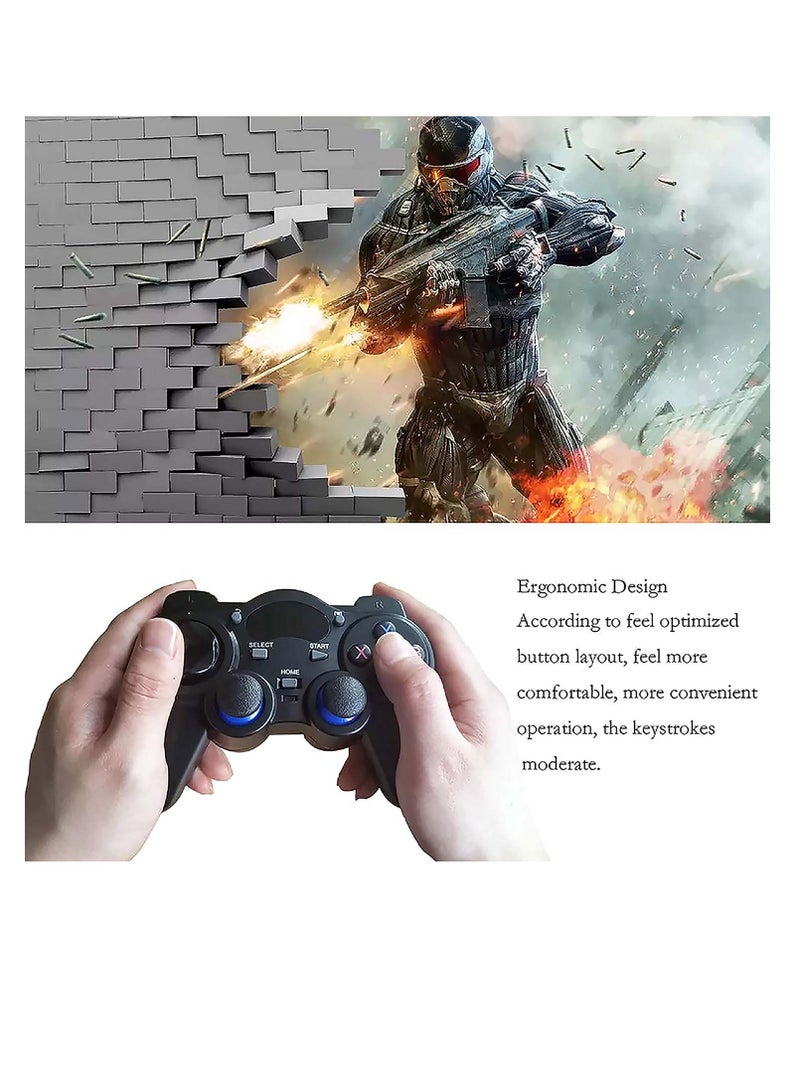 جهاز تحكم، وحدة تحكم ألعاب، لجهاز الكمبيوتر/اللابتوب (ويندوز XP/7/8/10) و PS3 و أندرويد و ستيم، 12 مفتاح وظيفة، يدعم 2 مقبض (أسود) - Image 2