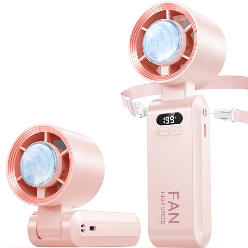 Kimguard Handheld Portable Turbo Fan with Ice Cooler Speed 1199 5500mAh Rechargeable Personal Fan20H Cooling Time Mini Yet Powerful 20000 RPM Small Pocket Fans for TravelOutdoorHomeOffice Pink - Image 1
