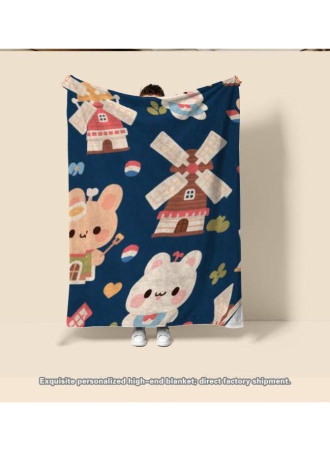 عام بطانية رقيقة من الفانيلا الكرتونية للأطفال والرضع (دافئة ومريحة، ومناسبة للنوم والألعاب) 70 سم * 100 سم - Image 3