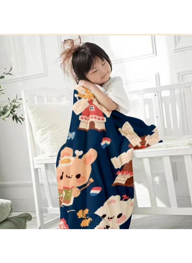 عام بطانية رقيقة من الفانيلا الكرتونية للأطفال والرضع (دافئة ومريحة، ومناسبة للنوم والألعاب) 70 سم * 100 سم - Image 2