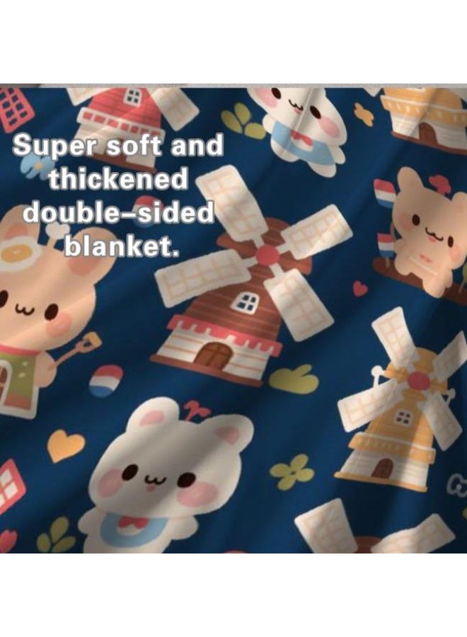 عام بطانية رقيقة من الفانيلا الكرتونية للأطفال والرضع (دافئة ومريحة، ومناسبة للنوم والألعاب) 70 سم * 100 سم - Image 1