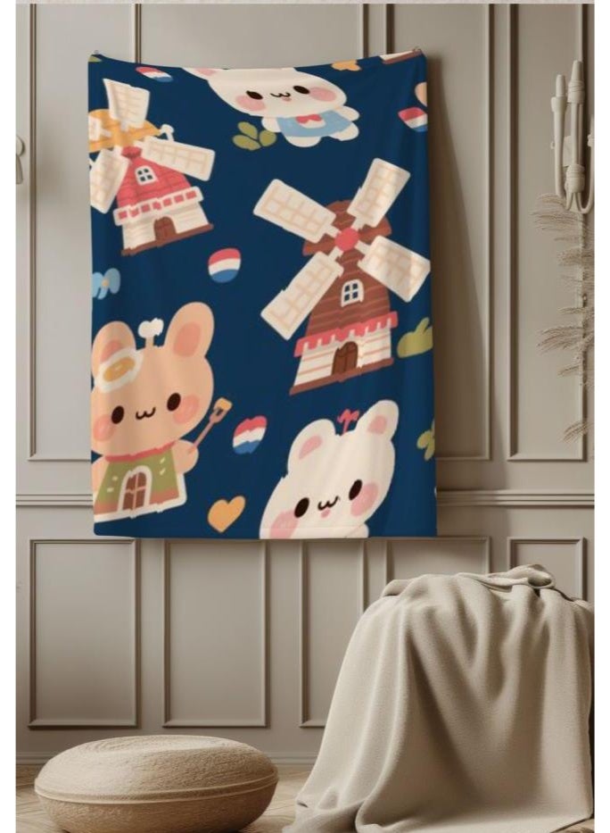 عام بطانية رقيقة من الفانيلا الكرتونية للأطفال والرضع (دافئة ومريحة، ومناسبة للنوم والألعاب) 70 سم * 100 سم - Image 4