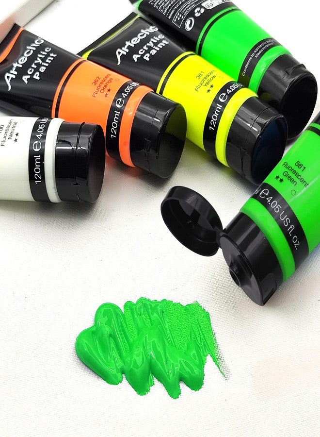 Artecho Glow in the Dark Paint, Neon Green Paint (120ml / 4.05oz) Tubes, Art Craft Paints for Canvas, Rock, Stone, Wood, Fabric, Art Supplies - Image 3