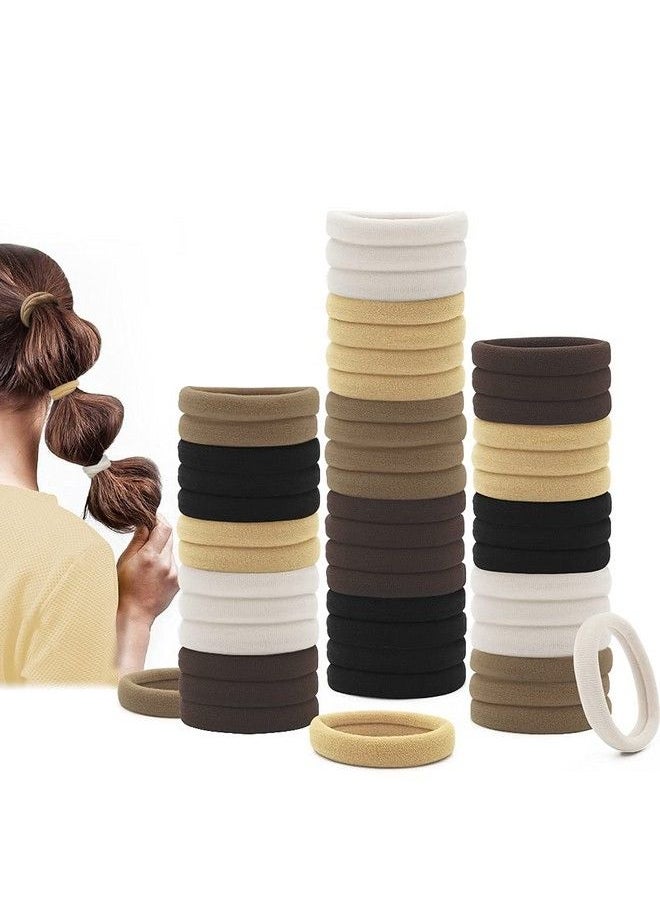 Dreamlover Hair Ties Seamless Ponytail Holders No Damage Neutral Color 50 Pack  - Image 1