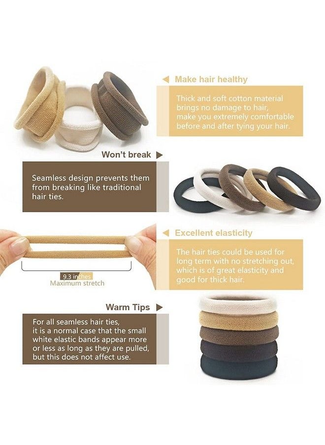 Dreamlover Hair Ties Seamless Ponytail Holders No Damage Neutral Color 50 Pack  - Image 5