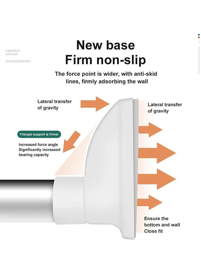 يلا جوي غير قابل للتعديل قضيب الحفر ، قابل للسحب شماعات الملابس ، 70-120cm الفولاذ المقاوم للصدأ غير قابل للتعديل قضيب الحفر متعددة الوظائف المستخدمة في الملابس ، خزانة ، دش ، مطبخ ، نافذة قابل للتعديل قضيب ستارة الحمام ، قطرها 22mm - Image 2