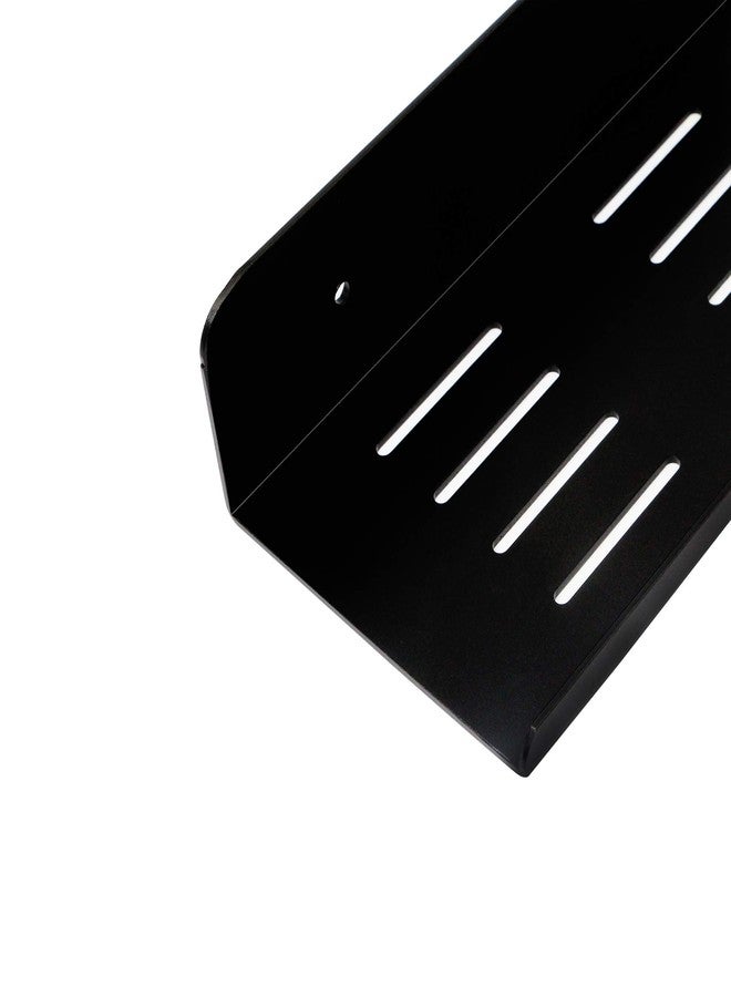 SinLoon 7.8 Inch Small Shelf in Flat Satin Aluminum Bathroom Shelf Wall Mount for Small Speaker Smartphone, Tablet, Toiletries Black 2 Pack - Image 3