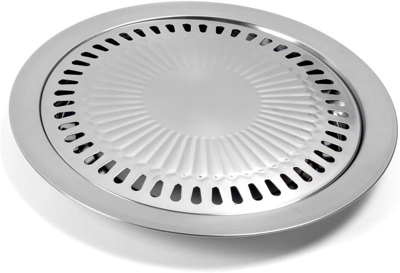 ANER BBQ Plate,korean Style Stovetop,Smokeless Indoor Stainless Steel Non-stick Roasting Round Barbecue Grill Pan For Indoor Outdoor Camping BBQ, Cooking Delicious Roasting Food - Image 2