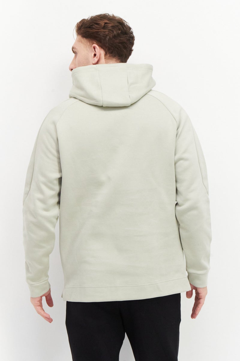 PUMA سويت شيرت رياضي للرجال بغطاء رأس، رمادي حصوي - Image 4