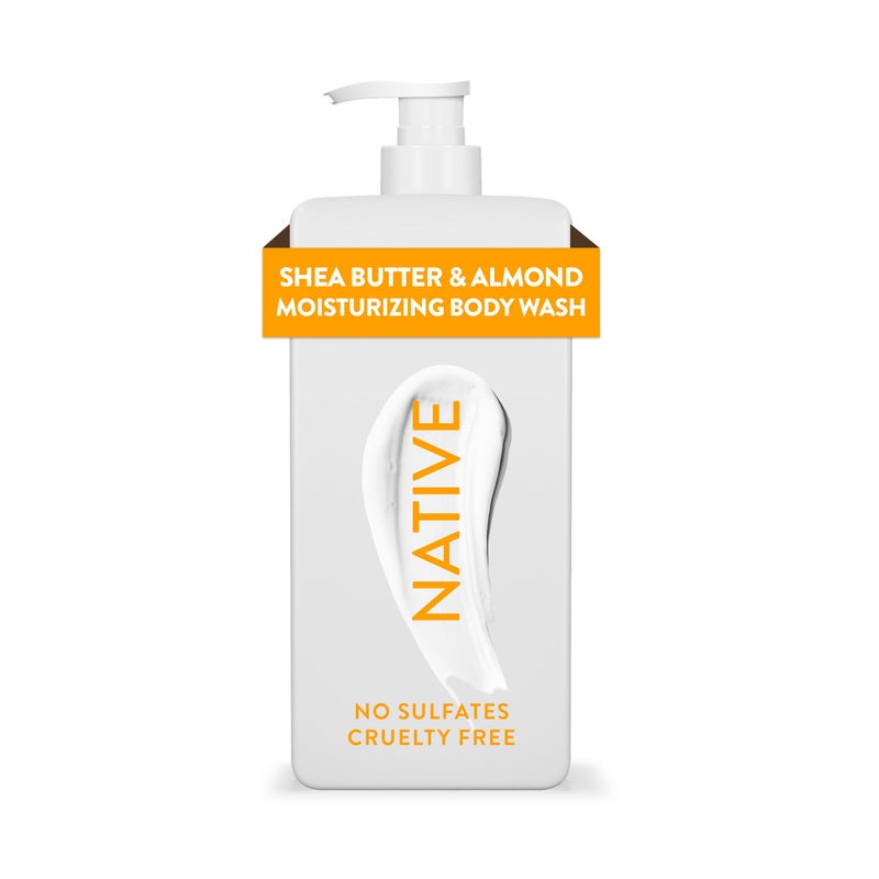Native Moisturizing Body Wash Contains Naturally Derived Ingredients | For Women & Men, Sulfate, Paraben, & Dye Free Leaving Skin Soft and Hydrated | Shea Butter & Almond 18 oz - Image 1
