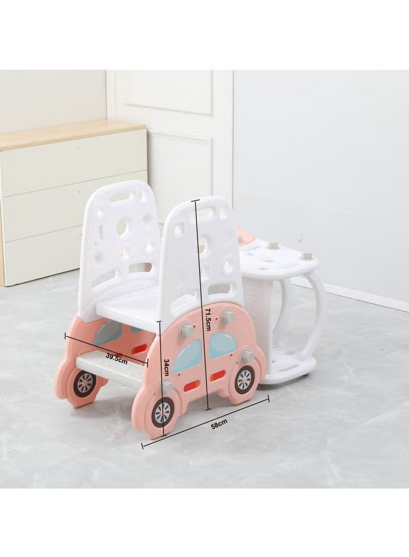 فول جوي مجموعة مقعد وكرسي علي شكل سيارة متعدد الأغراض (مقعد المطبخ، التدريب على استخدام المرحاض) وكرسي طعام,39*62*72 سم - Image 1